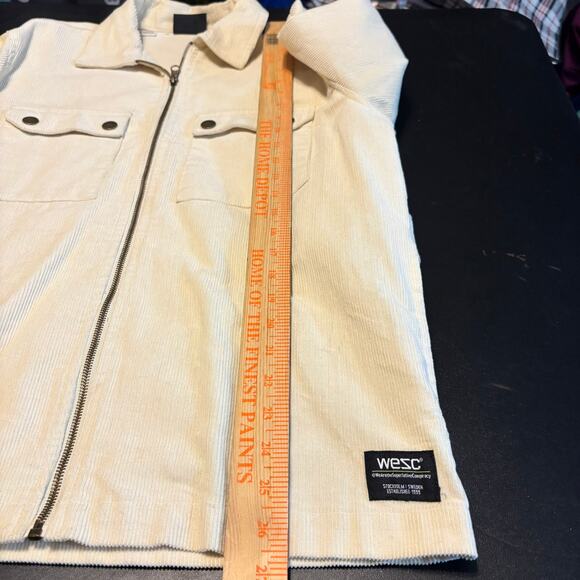 WESC Cream Corduroy Zip Jacket Men’s M Women’s L 100% Cotton Streetwear - Picture 5 of 7